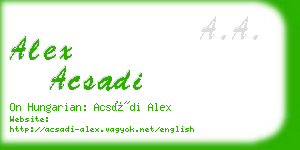 alex acsadi business card